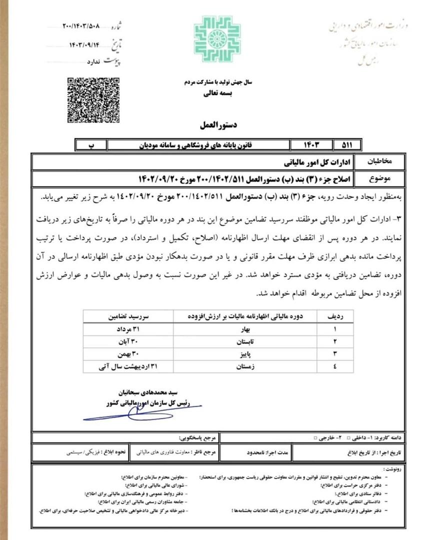 حد مجاز ماده 6 سامانه مودیان